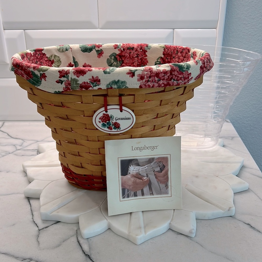 Longaberger 2002 Rare Geranium Basket Combo